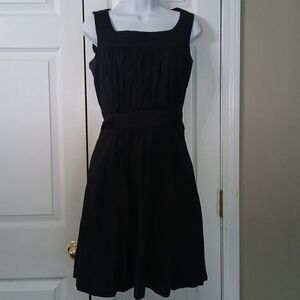Brooks Brothers black sleeveless simple midi pocket  dress  Sz 10 EUC